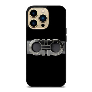 SALVATORE FERRAGAMO BELT BLACK iPhone 14 Pro Max Case SALVATORE FERRAGAMO BELT BLACK iPhone 14 Pro Max Case