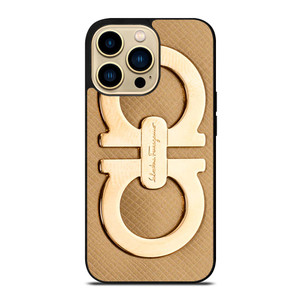 SALVATORE FERRAGAMO GOLD LOGO iPhone 14 Pro Max Case