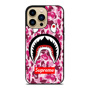 SUPREME BAPE CAMO SHARK iPhone 14 Pro Max Case