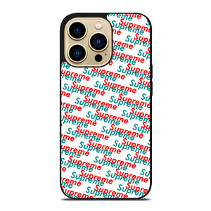 SUPREME RED BLUE PATTERN iPhone 14 Pro Max Case SUPREME RED BLUE PATTERN iPhone 14 Pro Max Case