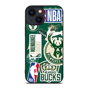 MILWAUKEE BUCKS NBA STICKER BOMB iPhone 14 Plus Case