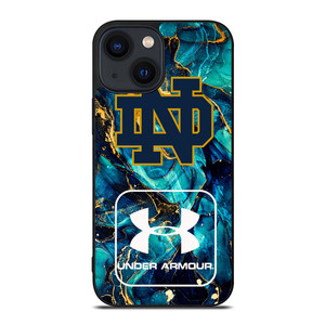 NOTRE DAME VS UNDER ARMOUR MARBLE BLUE iPhone 14 Plus Case NOTRE DAME VS UNDER ARMOUR MARBLE BLUE iPhone 14 Plus Case