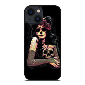SUGAR SKULL TATTOO GIRL iPhone 14 Plus Case