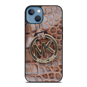 MICHAEL KORS BROWN LEATHER iPhone 13 Case