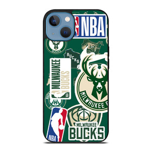MILWAUKEE BUCKS NBA STICKER BOMB iPhone 13 Case