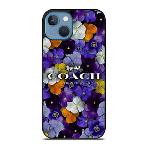 PURPLE FLOWERS COACH NEW YORK iPhone 13 Case