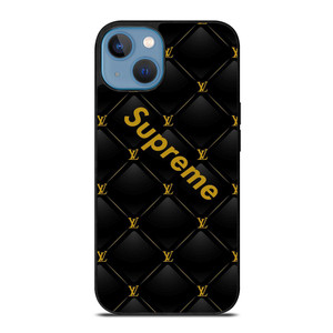 SUPREME BLACK PATTERN GOLD iPhone 13 Case