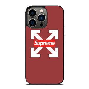 OFF WHITE LOGO X SUPREME RED iPhone 13 Pro Case