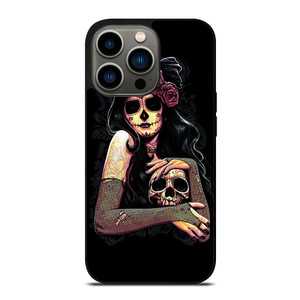 SUGAR SKULL TATTOO GIRL iPhone 13 Pro Case SUGAR SKULL TATTOO GIRL iPhone 13 Pro Case