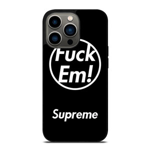 SUPREME FUCK EM BLACK iPhone 13 Pro Case SUPREME FUCK EM BLACK iPhone 13 Pro Case