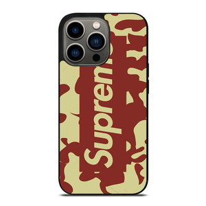 SUPREME RED CREAM LOGO iPhone 13 Pro Case SUPREME RED CREAM LOGO iPhone 13 Pro Case