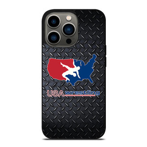 USA WRESTLING METAL LOGO iPhone 13 Pro Case