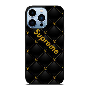 SUPREME BLACK PATTERN GOLD iPhone 13 Pro Max Case