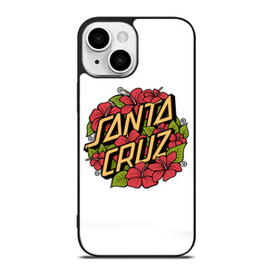 SANTA CRUZ SKATEBOARD FLORAL WHITE iPhone 13 Mini Case