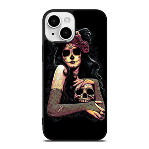 SUGAR SKULL TATTOO GIRL iPhone 13 Mini Case SUGAR SKULL TATTOO GIRL iPhone 13 Mini Case