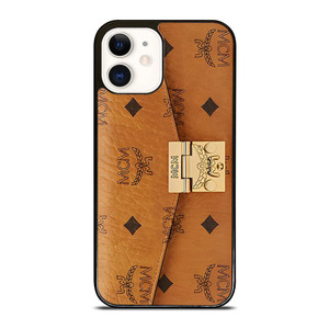 MCM WORLD WIDE BROWN LEATHER iPhone 12 Case MCM WORLD WIDE BROWN LEATHER iPhone 12 Case