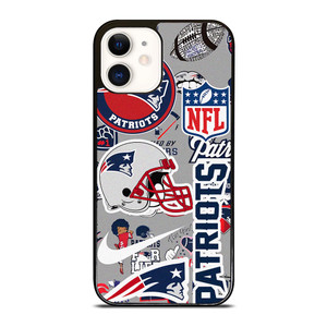 NEW ENGLAND PATRIOTS NFL STICKER BOMB iPhone 12 Case NEW ENGLAND PATRIOTS NFL STICKER BOMB iPhone 12 Case