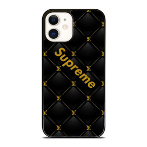 SUPREME BLACK PATTERN GOLD iPhone 12 Case SUPREME BLACK PATTERN GOLD iPhone 12 Case