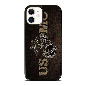 UNITED STATED MARINE CORPS METAL LOGO iPhone 12 Case