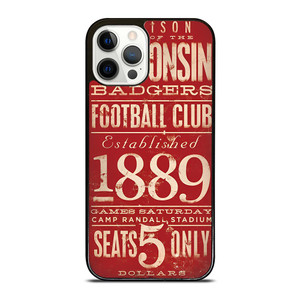 WISCONSIN BADGER OLD TICKET iPhone 12 Pro Case WISCONSIN BADGER OLD TICKET iPhone 12 Pro Case
