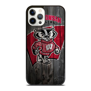 WISCONSIN BADGER WOODEN LOGO iPhone 12 Pro Case WISCONSIN BADGER WOODEN LOGO iPhone 12 Pro Case