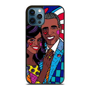 ROMERO BRITTO BARACK OBAMA iPhone 12 Pro Max Case ROMERO BRITTO BARACK OBAMA iPhone 12 Pro Max Case