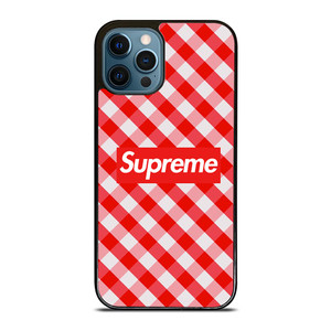 SUPREME RED GINGHAM iPhone 12 Pro Max Case