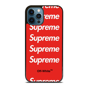SUPREME RED OFF WHITE iPhone 12 Pro Max Case SUPREME RED OFF WHITE iPhone 12 Pro Max Case