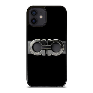 SALVATORE FERRAGAMO BELT BLACK iPhone 12 Mini Case SALVATORE FERRAGAMO BELT BLACK iPhone 12 Mini Case