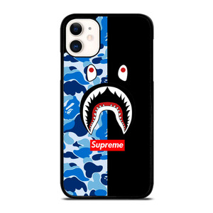 SUPREME BAPE SHARK CAMO BLUE BLACK iPhone 11 Case SUPREME BAPE SHARK CAMO BLUE BLACK iPhone 11 Case