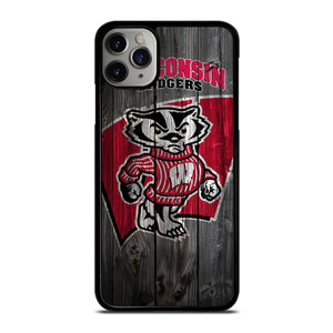 WISCONSIN BADGER WOODEN LOGO iPhone 11 Pro Case WISCONSIN BADGER WOODEN LOGO iPhone 11 Pro Case
