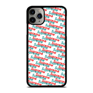 SUPREME RED BLUE PATTERN iPhone 11 Pro Max Case