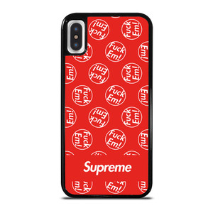 SUPREME FUCK EM PATTERN iPhone X / XS Case SUPREME FUCK EM PATTERN iPhone X / XS Case