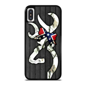 WOODEN CAMO BROWNING LOGO iPhone X / XS Case