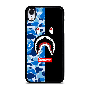SUPREME BAPE SHARK CAMO BLUE BLACK iPhone XR Case