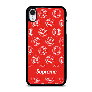 SUPREME FUCK EM PATTERN iPhone XR Case