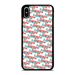 SUPREME RED BLUE PATTERN iPhone XS Max Case