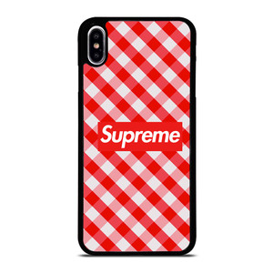 SUPREME RED GINGHAM iPhone XS Max Case