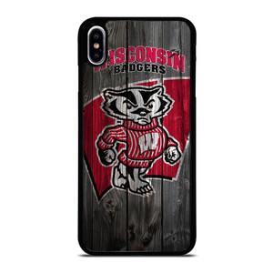 WISCONSIN BADGER WOODEN LOGO iPhone XS Max Case WISCONSIN BADGER WOODEN LOGO iPhone XS Max Case