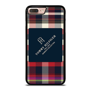 TOMMY HILFIGER RED BLACK PATTERN iPhone 8 Plus Case