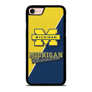 MICHIGAN WOLVERINES FOOTBALL BADGE iPhone 8 Case
