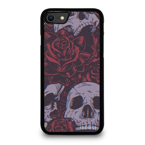 BLACK SKULLS AND ROSES iPhone SE 2020 Case