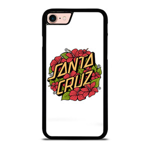 SANTA CRUZ SKATEBOARD FLORAL WHITE iPhone 8 Case