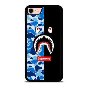 SUPREME BAPE SHARK CAMO BLUE BLACK iPhone 8 Case