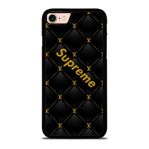 SUPREME BLACK PATTERN GOLD iPhone 8 Case