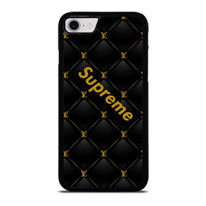 SUPREME BLACK PATTERN GOLD iPhone SE 2022 Case