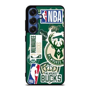 MILWAUKEE BUCKS NBA STICKER BOMB Samsung Galaxy S25 Case