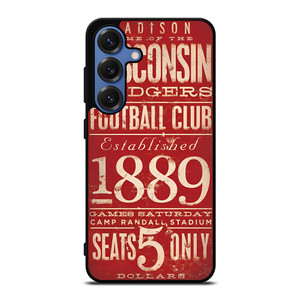 WISCONSIN BADGER OLD TICKET Samsung Galaxy S25 Case WISCONSIN BADGER OLD TICKET Samsung Galaxy S25 Case