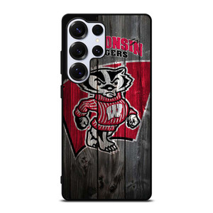 WISCONSIN BADGER WOODEN LOGO Samsung Galaxy S25 Ultra Case WISCONSIN BADGER WOODEN LOGO Samsung Galaxy S25 Ultra Case