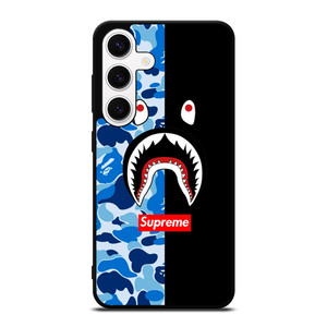 SUPREME BAPE SHARK CAMO BLUE BLACK Samsung Galaxy S24 Case